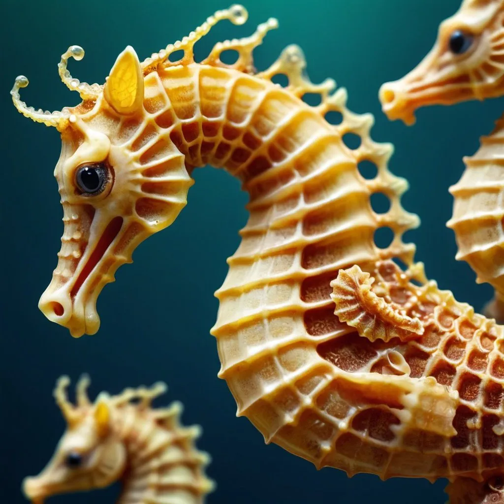 Prompt: seahorses, Miki Asai Macro photography, close-up, hyper detailed, trending on artstation, sharp focus, studio photo, intricate details, highly detailed, by greg rutkowski