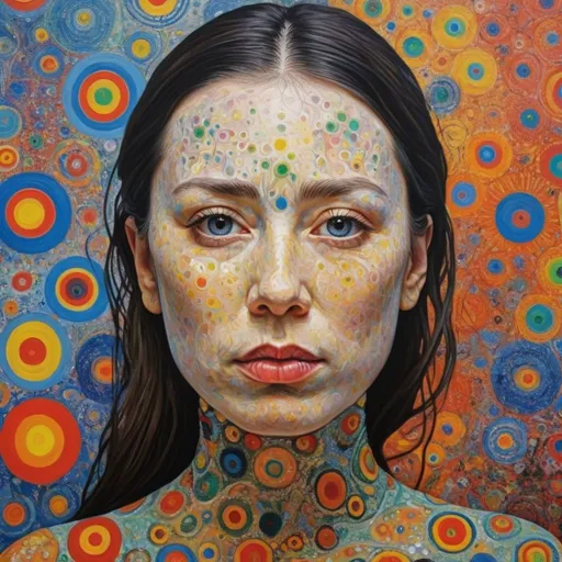 Prompt: The most beautiful painting highly detailed extremely detailed oil on canvas crisp quality colourful Picasso Van Gogh no text klimt Alex Grey Bridget Riley Yayoi Kusama Figurative Art murakami  extremely detailed background