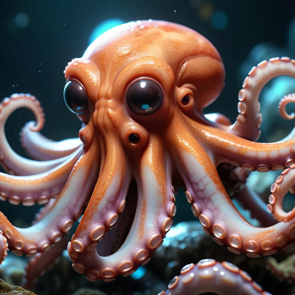 Prompt: octopus high quality unreal engine 8k close up realistic super glow magical
