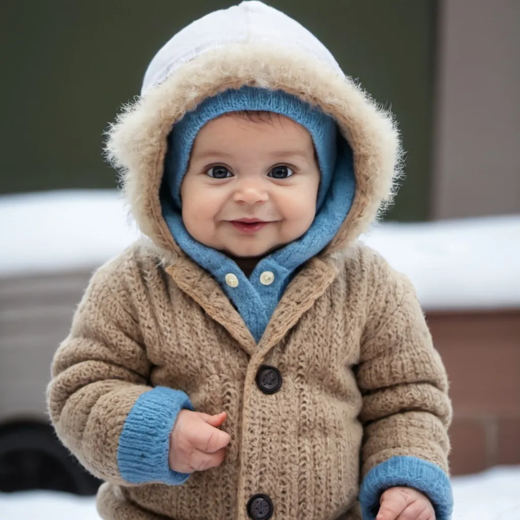 Prompt: owl baby ready for winter