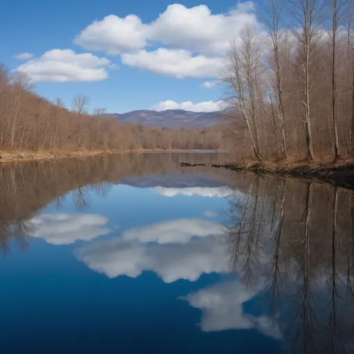 Prompt: With the aid of a polarizing filter, the sky takes on a deep blue hue, colors become vibrant, and distracting glare is diminished. A reflective surface, like a still lake, showcases polished reflections.