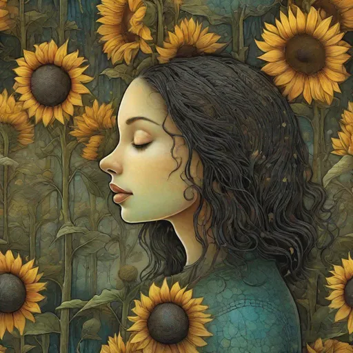 Prompt: Art by Jacek Yerka Art by Andy Kehoe Art by Lisa Parker.
Lots of details, detailed close-up portrait painting, lineart, close-up of a cute 50s style girl smelling a sunflower, spring theme, vintage colors, high magic tones, beautiful digital illustration bioluminescence quality, wet on wet watercolor , black ink, wash ink, by Valent10179, golden ratio, perfection, dynamic, open eyes, perfect anatomy, photorealistic concept art, smooth, optical illusion, inspired by Carne Griffiths, white background, art season trends, sharp focus , Photo Studio, Intricate Details, Highly Detailed, SF, Intricate Art Masterpiece, Sinister, Matte Painting Movie Poster, Golden Ratio, Trends in CG Society, Intricate, Epic, Art Season Trends, by Artgerm, H.R. Giger and Beksinski, highly detailed cinematic character rendering production, high quality vibrant model, watercolor painting, Jean-Baptiste Monge Style, bright, beautiful, splash,, edge lighting, lights, magic, fantasy, digital art, wlop , artgerm and James Jeans, cinematic, 4k, epic film by Steven Spielberg, sharp focus, emitting diodes, smoke, artillery, sparks, racks, system unit, motherboard, by pascal blanche rutkowski repin artstation painting by hyperrealism detailed design of concept art matte painting of characters, Blade Runner in 4K resolution