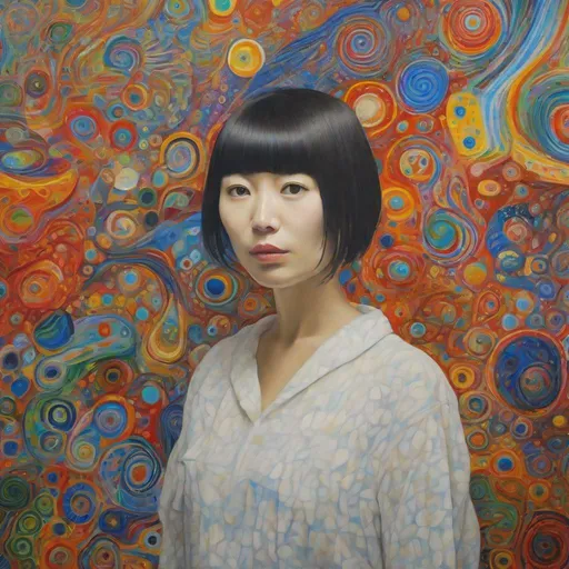 Prompt: The most beautiful painting highly detailed extremely detailed oil on canvas crisp quality colourful Picasso Van Gogh no text klimt Alex Grey Bridget Riley Yayoi Kusama Figurative Art murakami  extremely detailed background