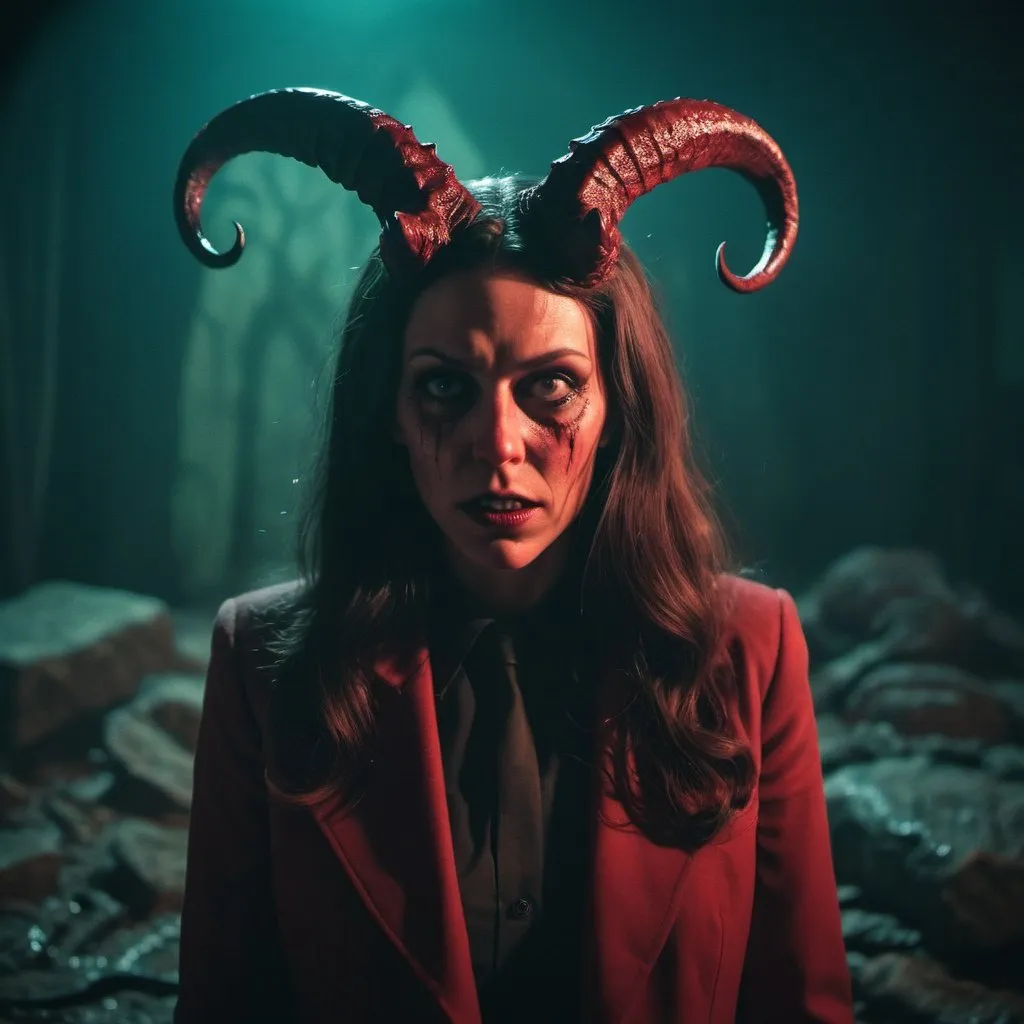 Prompt: Demonic eldritch Lovecraftian she Devil, Cinematic film still, shot on v-raptor XL, film grain, vignette, color graded, post-processed, cinematic lighting, 35mm film, live-action, best quality, atmospheric, a masterpiece, epic, stunning, dramatic

