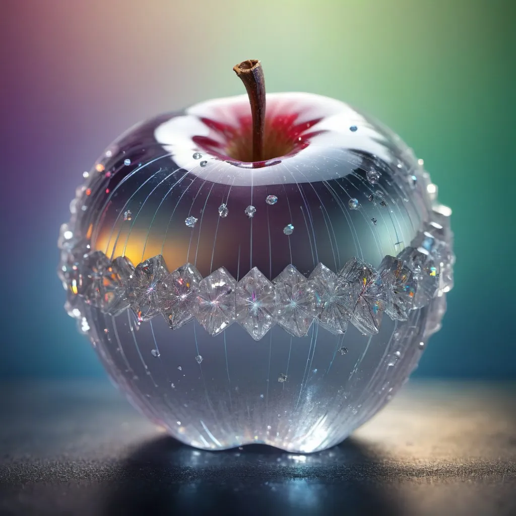 Prompt: crystal apple lots of sparks, Miki Asai Macro photography, close-up, hyper detailed, trending on artstation, sharp focus, studio photo, intricate details, highly detailed, by greg rutkowski