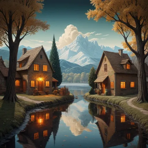 Prompt: Neutral Color, boho, Matte painting, reflections, mosaic, glass sculpture, Iwona Lifsches and Catherina Abel figurative art : ultra highly detailed woodcarving, luminism, paper art, stained glass, a beautiful village near the lake, winter season, perfect composition, beautiful detailed intricate insanely detailed octane render trending on artstation, 8 k artistic photography, photorealistic concept art, soft natural volumetric cinematic perfect light, chiaroscuro, award - winning photograph, masterpiece, oil on canvas, raphael, caravaggio, greg rutkowski, beeple, beksinski, giger, paint dripping detail 1888 style Van Gogh, Monet, Renoir, oil painting, heavy strokes, paint dripping, centered, symmetry, painted, intricate, volumetric lighting, beautiful, rich deep colors masterpiece, sharp focus, ultra detailed, in the style of dan mumford and marc simonetti, astrophotography