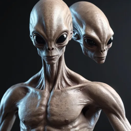 Prompt: unique, male extraterrestrial being, friendly, fully body 4k render, hyperrealistic