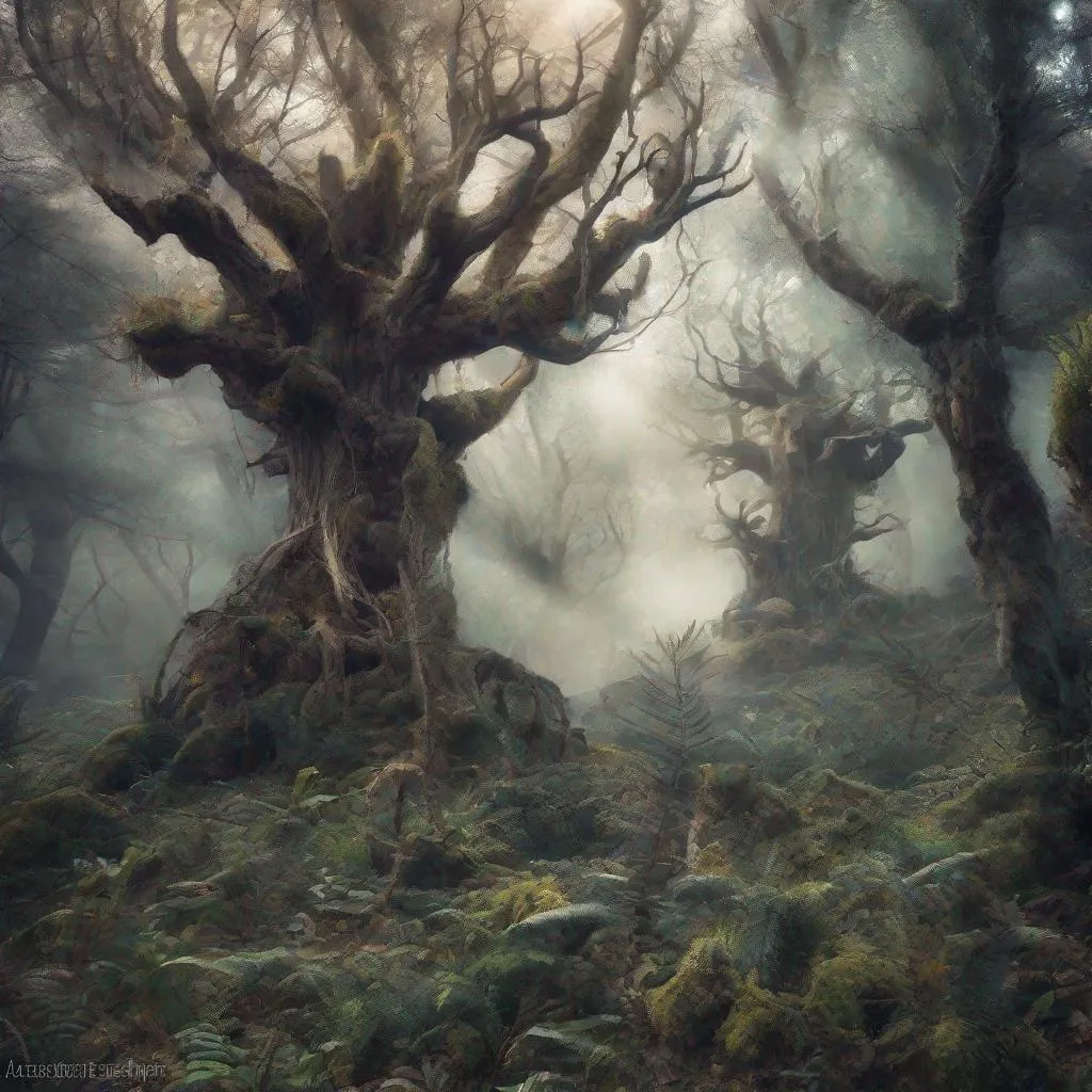 Prompt:  EL BOSQUE ENCANTADO DE FANTASILANDIA
