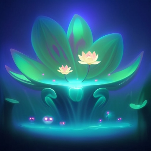 Prompt: 
incredibly cute fantastic lotus creature with glowing big eyes, ultra detail, abstraction, surrealism, best quality, masterpiece, luminescence, splash