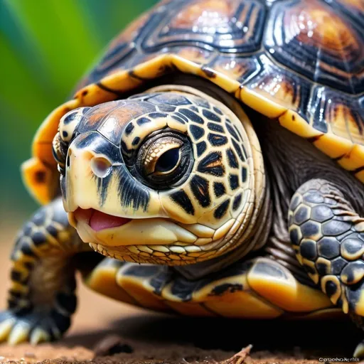Prompt: cute turtle 🍄🪴🌿🥶😻 👽, Miki Asai Macro photography, close-up, hyper-detailed, art season trend, sharp focus, studio shot, intricate details, highly detailed, by greg rutkowski,brazil