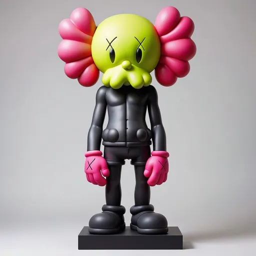 Prompt: Create eccentric figure, extremely bizarre. In style of Kaws