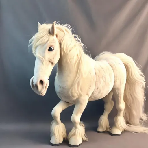 Prompt: cream colored belgin draft horse, heavy feathering on legs, long flowing white mane and tail, realistic, highly detailed fur, close up on horse, running, my little pony hay cutie mark --niji 5 --style cute --ar 9:16