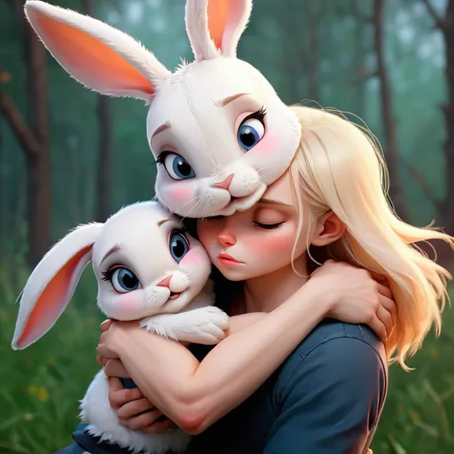 Prompt: Hold me right bunny, by vVinchi