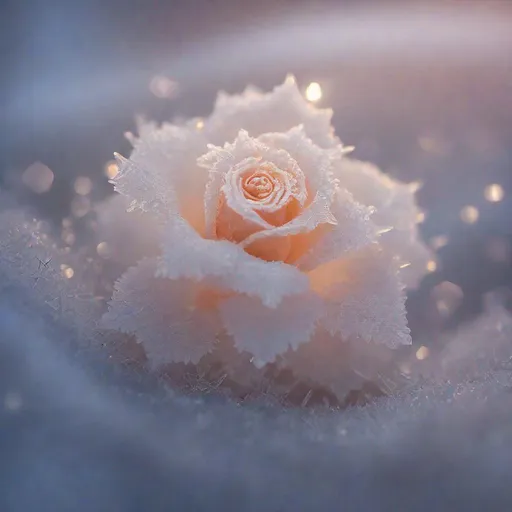 Prompt: ((Arctic exploration)), ((otherworldly)), ((surreal)), ((crystalline formations)), ((shimmering landscapes)), ((ethereal glow)) snowflakes, Miki Asai Macro photography, victorian, renaissance, rococco, bioluminescent,  snow rose, very beautiful rose flower, close-up, hyper detailed, trending on artstation, sharp focus, studio photo, intricate details, highly detailed, by greg rutkowski, Ultra hd, 16k resolution, award winning work 