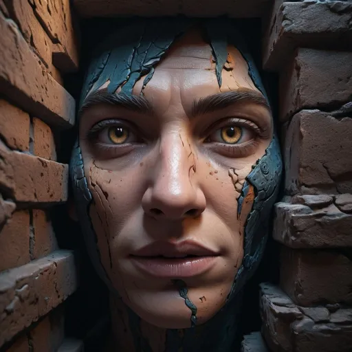 Prompt: a face emerging out of a wall detailed matte painting, deep color, fantastical, intricate detail, splash screen, complementary colors, fantasy concept art, 8k resolution trending on Artstation Unreal Engine 5