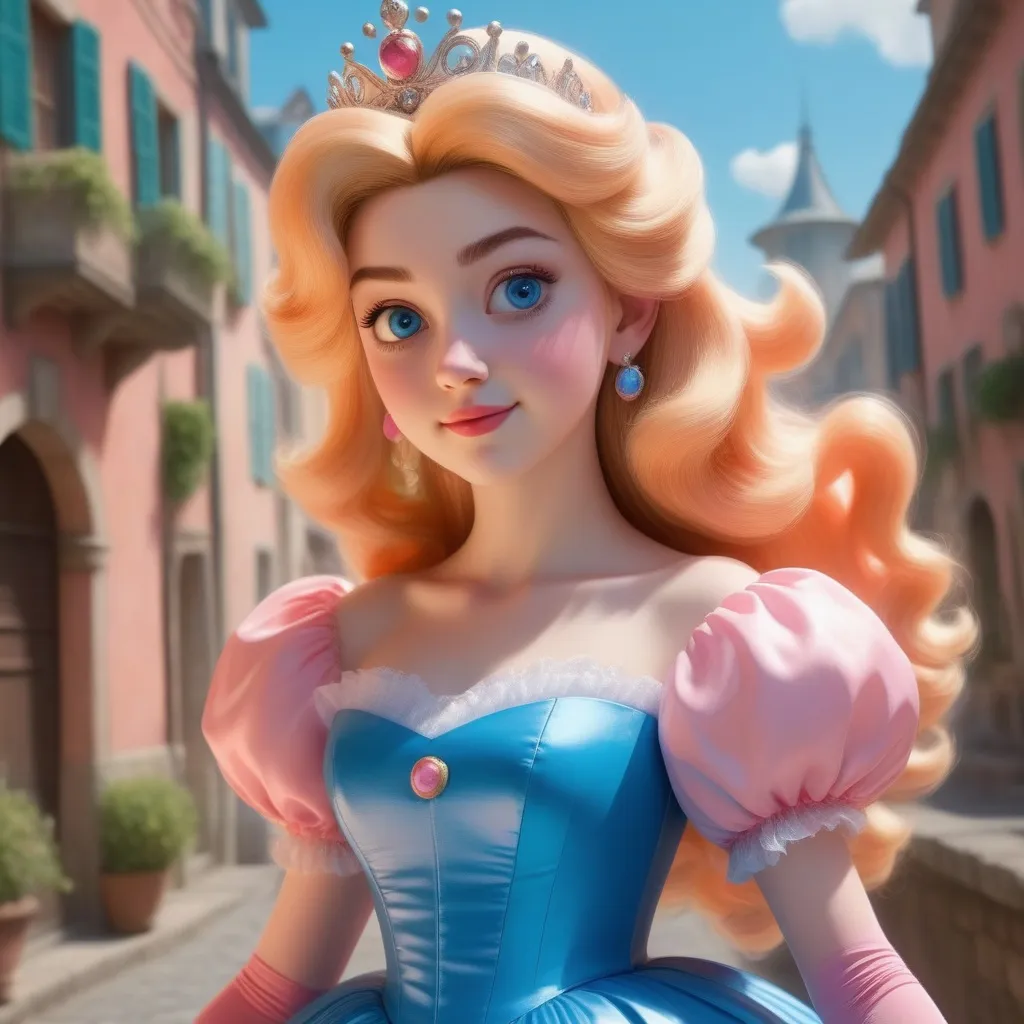 Free Ai Image Generator - High Quality and 100% Unique Images -  —  Cinderella from the cartoon as princess peach from the cartoon dressed in  red harem see through underwear. Feet