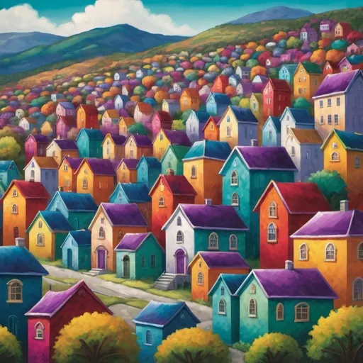 Prompt: jewel toned town