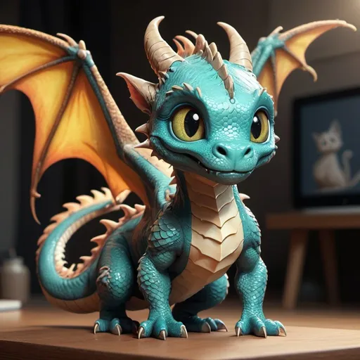 Prompt: Drawing of a cute ((dragon)), with cat face, wings raised, big kind eyes, side view, Digital art, highly detailed, ultra hd, realistic, vivid colors, highly detailed, UHD drawing, pen and ink, perfect composition, beautiful detailed intricate insanely detailed octane render trending on artstation, 8k artistic photography, photorealistic concept art, soft natural volumetric cinematic perfect light