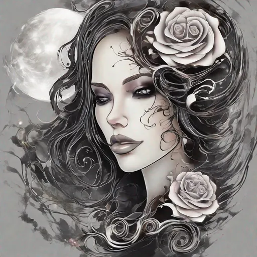 Prompt: Gothic fairytale,  paint flow,  elegant,  haloed by the moon,  roses,  swirling lines,  abstraction,  conceptual,  realistic face,  beautiful,  Decora_SWstyle,<lora:29f2de08-4b53-41f2-ae85-516812274370:0.700000>
Negative prompt: Ugly | paint drips | poorly drawn hands | extra arm,  extra hand,  backwards limb,  backwards hand | long neck,  elongated neck | mismatched eyes,  white eyes | extra fingers,  missing fingers | poorly drawn feet | poorly drawn face | extra limbs | disfigured deformed | blurry blurred | incorrect anatomy | watermark grainy | tiled pattern patterns | bad anatomy | deformities | artifacts | unrecognizable artifacts | unrecognizable | unclear lines | person in foreground | minimalism minimalistic minimal-detail | unclear lines | deformities,  bad anatomy
Steps: 25, Sampler: Euler, CFG scale: 7.0, Seed: 2824925687, Size: 768x1152, Model: JuggernautXL_Version5_Pruned: bb2730e5418a", Version: v1.6.0.114-1-g1873cf4, TaskID: 682143301708800454