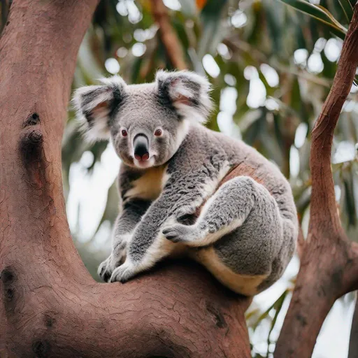 Prompt: a koala on the tree