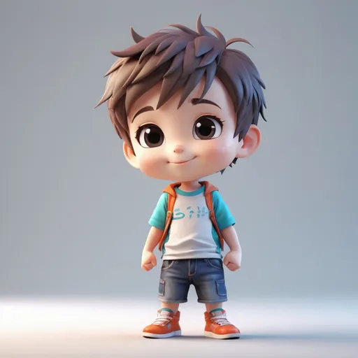 Prompt: 4d photographic image of full body image of a cute little chibi boy realistic, vivid colors octane render trending on artstation, artistic photography, photorealistic concept art, soft natural volumetric cinematic perfect light, UHD no background