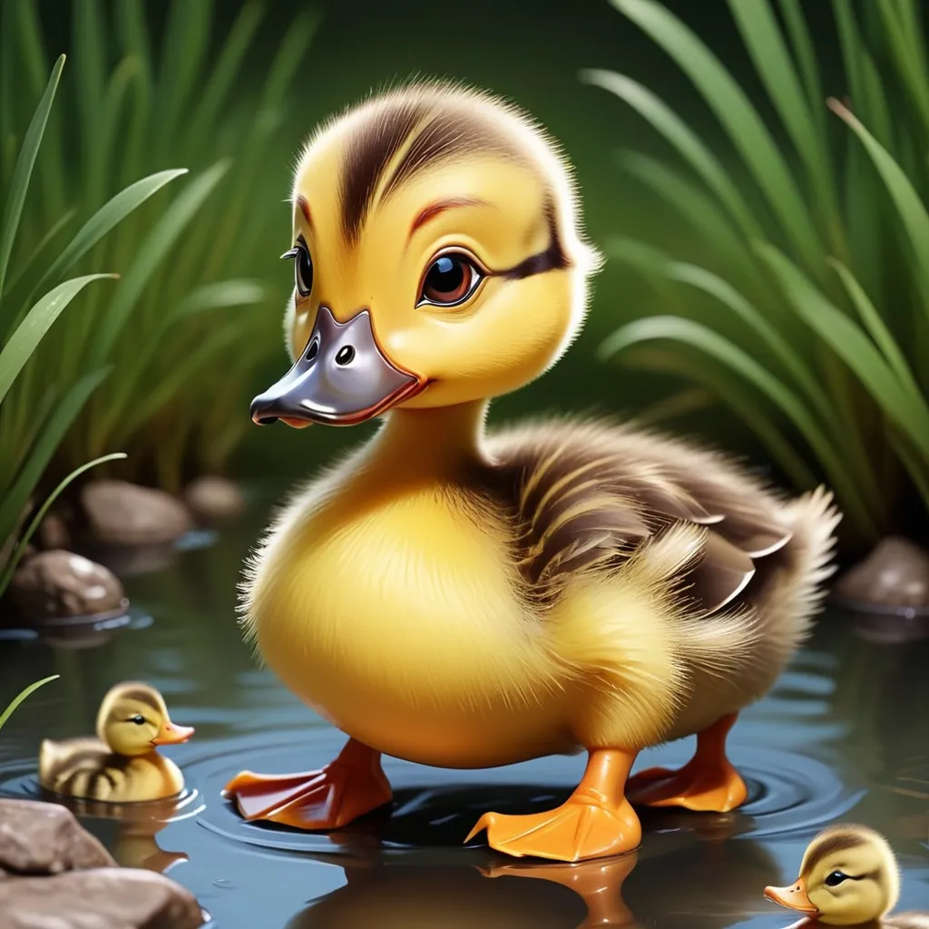 Prompt: a caa cartoon ducklingrtoon duckling