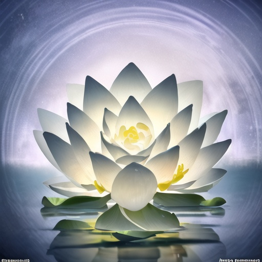 Prompt: A beautiful fluorescent white lotus floating on a clear lake on a moonlit night with a beautiful hilly view in the background , Miki Asai Macro photography, close-up, hyper detailed, trending on artstation, sharp focus, studio photo, intricate details, highly detailed, by greg rutkowski