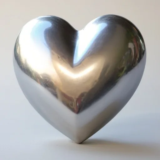 Prompt: shiny silver heart