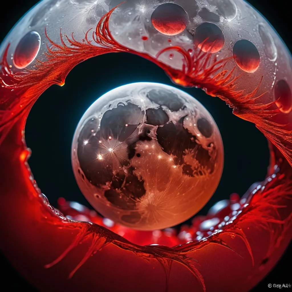 Prompt: Full Moon Lunar Eclipse, Miki Asai Macro photography, close-up, hyper detailed, trending on artstation, sharp focus, studio photo, intricate details, highly detailed, by greg rutkowski