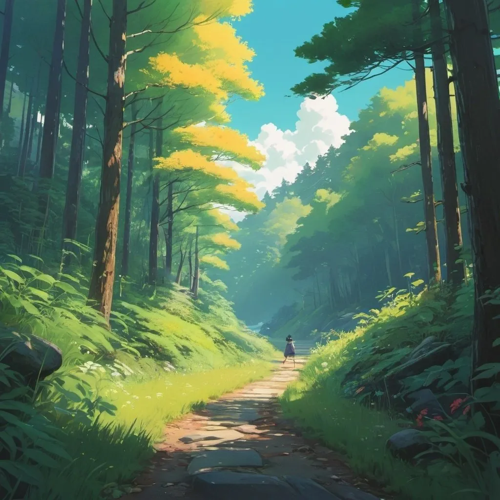 Prompt: A quiet forest full of spectacular plants and trees, sharpness, strong colors, magical, energy, contrasting colors, warm colors and cold colors, concept art, pure, perfect, strong, Splash art,  ink, detailed, ambience, glowing, HDR, vivid colors , fantasy, fairytale, acrylic painting, trending on pixiv fanbox, palette knife and brush strokes, style of makoto shinkai jamie wyeth james gilleard edward hopper greg rutkowski studio ghibli genshin impact
