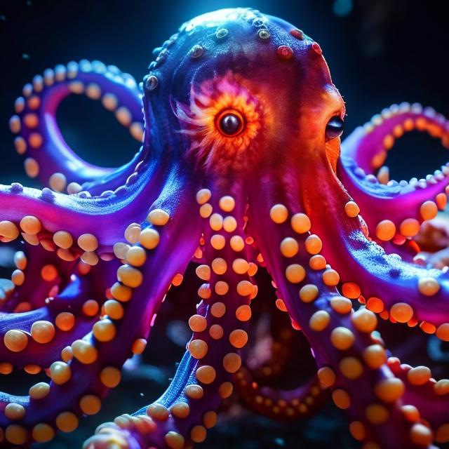 Prompt: octopus high quality unreal engine 8k close up realistic super glow magical
