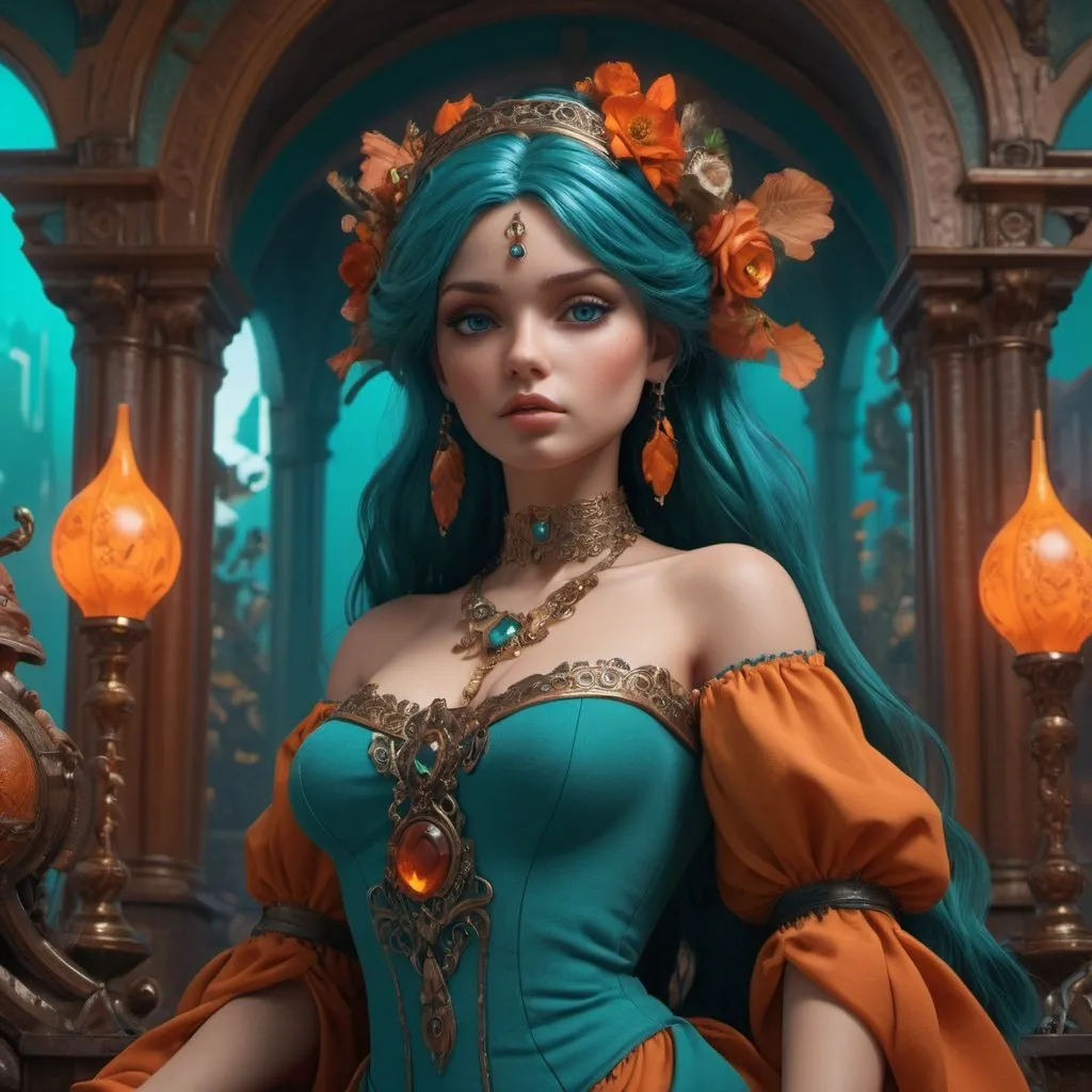 Prompt: dolls detailed matte painting, deep color, fantastical, intricate detail, splash screen, complementary colors, fantasy concept art, 8k resolution trending on Artstation Unreal Engine 5 8k resolution concept art by Greg Rutkowski dynamic lighting hyperdetailed intricately detailed Splash art trending on Artstation triadic colors Unreal Engine 5 volumetric lighting Alphonse Mucha WLOP Jordan Grimmer orange and teal Epic cinematic brilliant stunning intricate meticulously detailed dramatic atmospheric maximalist digital matte painting