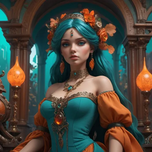 Prompt: dolls detailed matte painting, deep color, fantastical, intricate detail, splash screen, complementary colors, fantasy concept art, 8k resolution trending on Artstation Unreal Engine 5 8k resolution concept art by Greg Rutkowski dynamic lighting hyperdetailed intricately detailed Splash art trending on Artstation triadic colors Unreal Engine 5 volumetric lighting Alphonse Mucha WLOP Jordan Grimmer orange and teal Epic cinematic brilliant stunning intricate meticulously detailed dramatic atmospheric maximalist digital matte painting