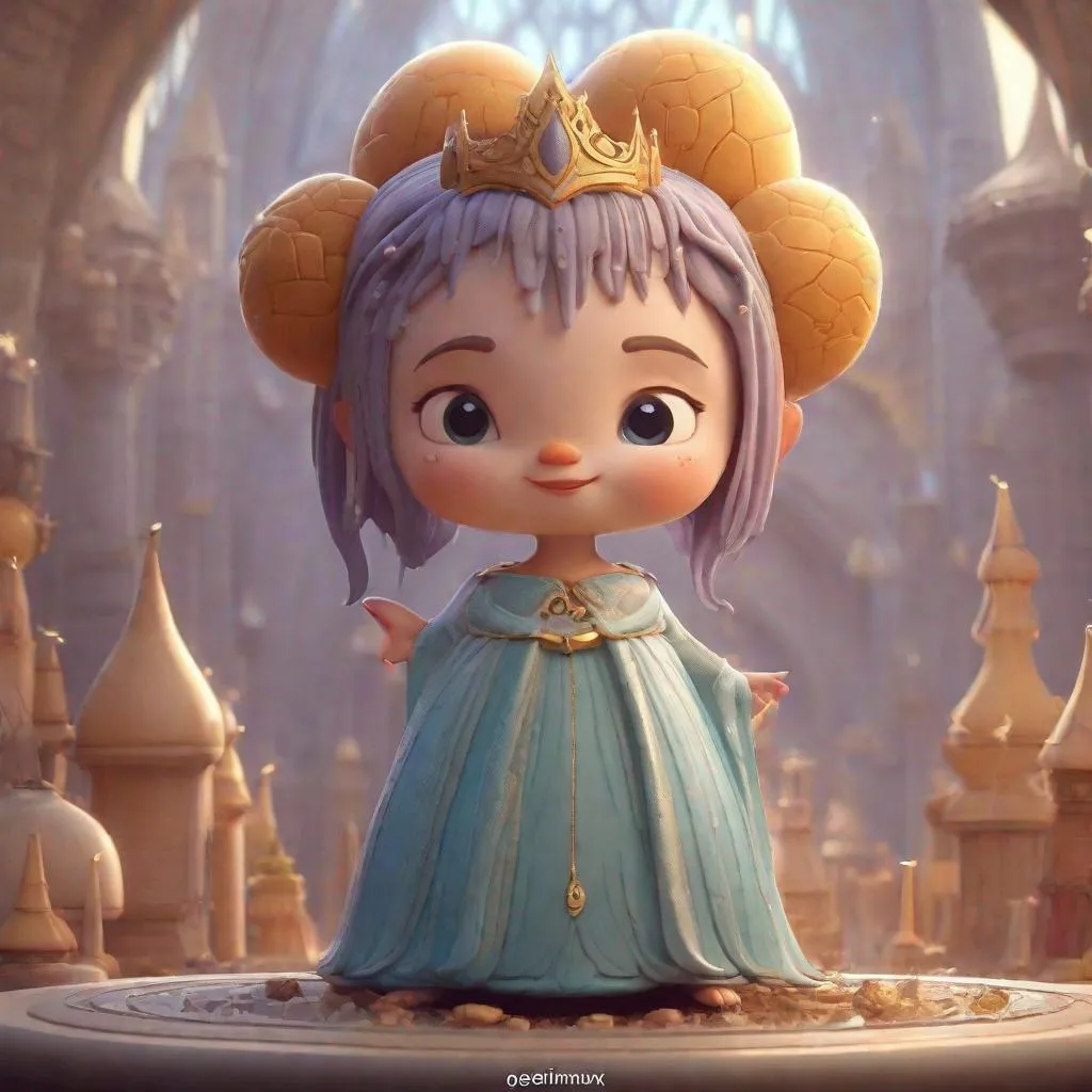 Prompt: super cute fantasay princess 3D concept by Gediminas Pranckevicius, foggy, glowing effect, beautiful detailed, chubby, face realistic, Game Art, hyper detailed, no background, Character Modeling, cartoon, cinematic, raytrace, Trend on artstation, C4D