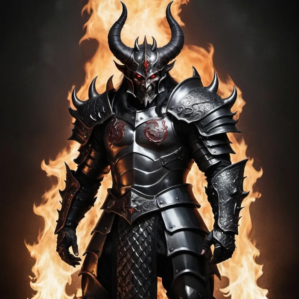 Prompt: Grey demon, black horns, square jaw, handsome, face rune tattoo, forward horns, full armor, hellfire, demon, scowl, 6 horns, 28 years old, show face, short beard, long black hair, handsome, light grey skin, beast, muscular, plate, black medieval armor, hell background, large horns facing forward, war hammer, muscular, tall, hell, king of hell, full armor, hell throne, thick horns, red eyes, hell, knight, thick horns, forward facing horns from back of head, crown, handsome, handsome face, devil, sharp features, round face, full body, elegant armor, black dragon scale armor, intense, full armor, flame hands, power, medieval armor