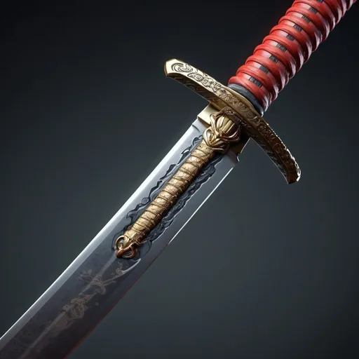 Prompt: Samurai blade, blade of Samurai sword, by Robert Williams and Stephen Gibb, pop-surrealism style, hyperdetailed, hyperrealism, 8K resolution, lowbrow, CGSociety, WLOP,