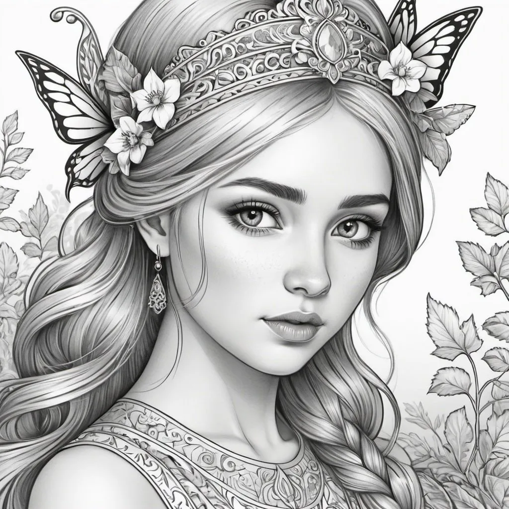 anti-stress coloring book, black and white, beautifu...