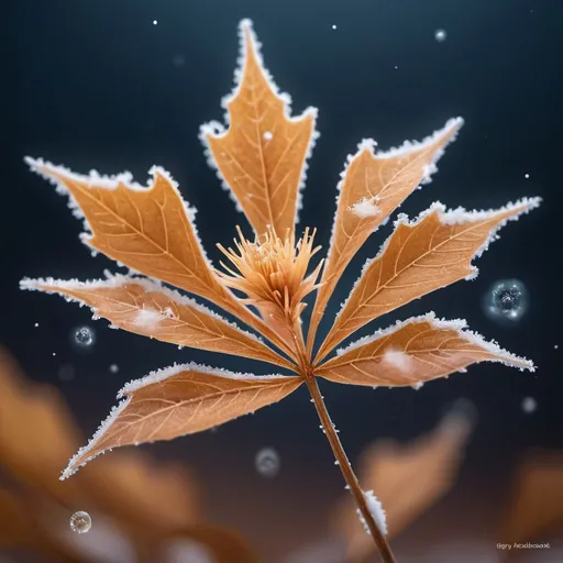 Prompt: The sky is clear
Like the depths of a river.
fall like stars
From sycamore leaves.
And above the field is a thread
It rings like a string
The flower became sad -
She hears the snow., Miki Asai Macro photography, close-up, hyper detailed, trending on artstation, sharp focus, studio photo, intricate details, highly detailed, by greg rutkowski