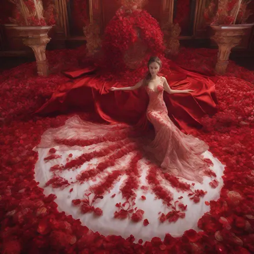 Prompt: Extreme Wide Shot, aerial perspective, top-down view, grand scale, central subject, woman in red bridal gown, red petals are covered around, intricate crystal floral patterns, ethereal red flower sea backdrop, dreamlike ambiance, vibrant red hues, majestic aura , detailed embroidery, fantasy setting, (fantasy theme:1.4), opulent design, lavish presentation, surreal beauty, mesmerizing floral expanse, enchanting atmosphere, realistic, real, ((art nouveau)), reality, STEAM PUNK,<lora:TQLightSlider:-1.500000>,<lora:TQSteamPunk:0.400000>
Negative prompt: easynegative,   ng_deepnegative_v1_75t,   (worst quality:2),   (low quality:2),   (normal quality:2),   lowres,   bad anatomy,   bad hands,   normal quality,   ((monochrome)),   ((grayscale)),   (((no bag))),   ((watermark)),  tanned,  tan, 
Steps: 40, Sampler: DPM++ SDE Karras, CFG scale: 7.0, Seed: 3788203666, Size: 512x768, Model: TQSweetDream: d3cdc5d7e35c", TI hashes: "easynegative, ng_deepnegative_v1_75t", Version: v1.6.0.112-1-g2e4894e, TaskID: 677034854722008024
Used Embeddings: "easynegative, ng_deepnegative_v1_75t"