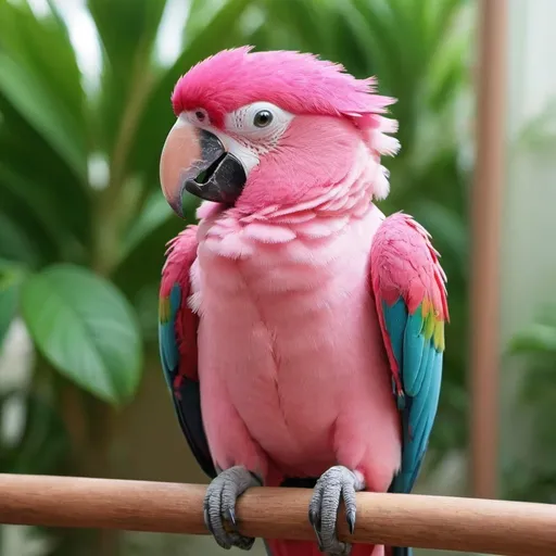 Prompt: A cute pink parrot