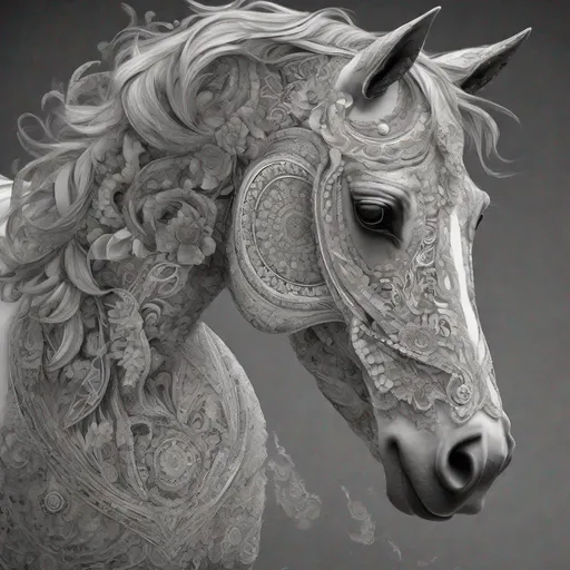 Prompt: majestic horse, drawn with mandalas. Only drawing for coloring, without any color, intricate, highly detailed, spectacular., black and white still, digital Art, perfect composition, beautiful detailed intricate insanely detailed octane render trending on artstation, 8 k artistic photography, photorealistic concept art, soft natural volumetric cinematic perfect light, chiaroscuro, award - winning photograph, masterpiece, oil on canvas, raphael, caravaggio, greg rutkowski, beeple, beksinski, giger
