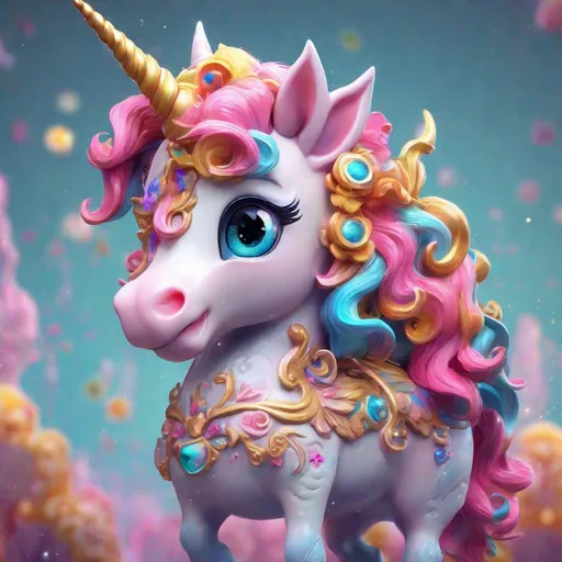 Prompt: a stunning rendition of an adorable unicorn, intricate details, hyperrealistic, Pixar render, very colorful, vibrant, cinematic, ornate, luxury, elite, kawaii chibi