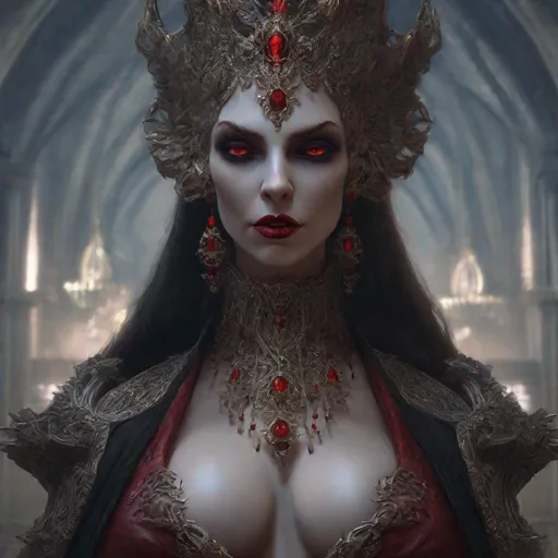 Prompt: Vampire Queen reimagined by TanvirTamim, oilpainting style, symmetrical, soft lighting, intricate details, highly detailed, unreal engine, sharp focus, studio photo, intricate details, by greg rutkowski, Might produce some random potatoes when remixed !!!