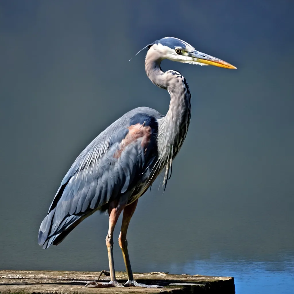 Prompt: blue heron