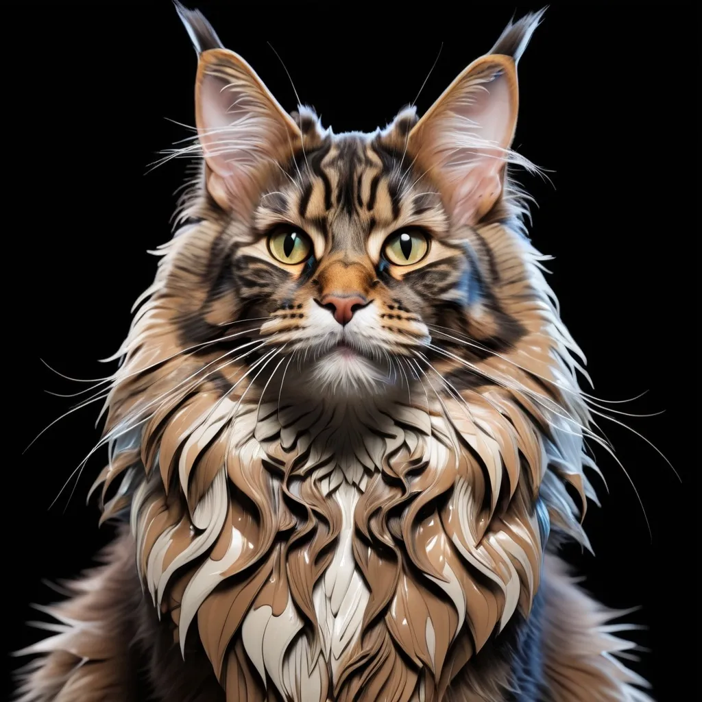 Prompt: Art Deco, maine coon cat, Datanoshing, Ink v3, Splash style, Abstract Art, Abstract Tech, 3D, High definition, Photo realistic, specified, CyberTech, 8k, ultra realistic