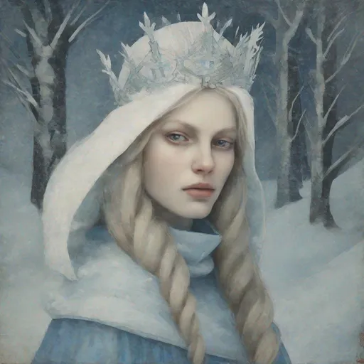 Prompt: snow Queen by Lorenzetti 