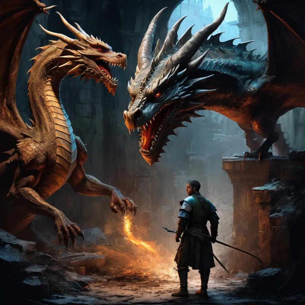 Prompt: movie poster featuring of a medieval dragoner training a majestic dragon,  in the style of mysterious backdrops, chiaroscuro, digital painting, animated expressions, smooth, sharp focus, illustration, art by Carne Griffiths and Wadim Kashin, graffiti airbrushing techniques, high definition, accent lighting, contrasted with bright paint colors, by Squal92i