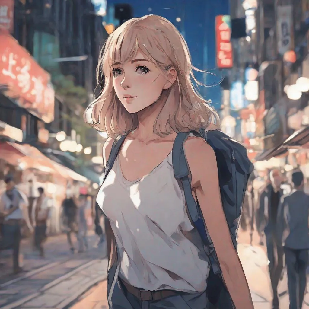 Prompt: (best-quality:0.8),
(best-quality:0.8), perfect anime illustration, extreme closeup portrait of a pretty woman walking through the city