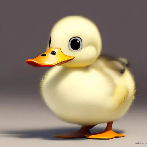 Prompt: a cartoon duckling