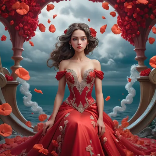 Prompt: Extreme Wide Shot, aerial perspective, top-down view, grand scale, central subject, woman in red bridal gown, red petals are covered around, intricate crystal floral patterns, ethereal red flower sea backdrop, dreamlike ambiance, vibrant red hues, majestic aura , detailed embroidery, fantasy setting, (fantasy theme:1.4), opulent design, lavish presentation, surreal beauty, mesmerizing floral expanse, enchanting atmosphere, realistic, real, ((art nouveau)), reality, STEAM PUNK,<lora:TQLightSlider:-1.500000>,<lora:TQSteamPunk:0.400000>
Negative prompt: easynegative,   ng_deepnegative_v1_75t,   (worst quality:2),   (low quality:2),   (normal quality:2),   lowres,   bad anatomy,   bad hands,   normal quality,   ((monochrome)),   ((grayscale)),   (((no bag))),   ((watermark)),  tanned,  tan, 
Steps: 40, Sampler: DPM++ SDE Karras, CFG scale: 7.0, Seed: 3788203666, Size: 512x768, Model: TQSweetDream: d3cdc5d7e35c", TI hashes: "easynegative, ng_deepnegative_v1_75t", Version: v1.6.0.112-1-g2e4894e, TaskID: 677034854722008024
Used Embeddings: "easynegative, ng_deepnegative_v1_75t"